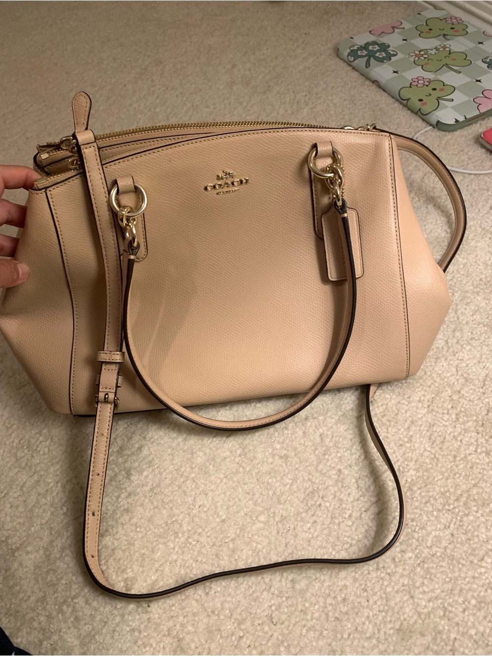 Coach Blush Pink Leather Satchel with Gold Hardware - Picture 2 of 13